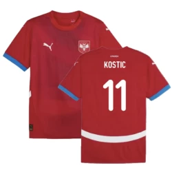 Camisola Futebol Sérvia Kostic #11 UEFA Euro 2024 Principal Homem Equipamento