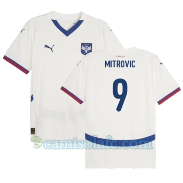Camisola Futebol Sérvia Mitrovic #9 UEFA Euro 2024 Alternativa Homem Equipamento