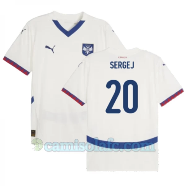 Camisola Futebol Sérvia Sergej #20 UEFA Euro 2024 Alternativa Homem Equipamento