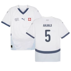 Camisola Futebol Suíça Akanji #5 UEFA Euro 2024 Alternativa Homem Equipamento