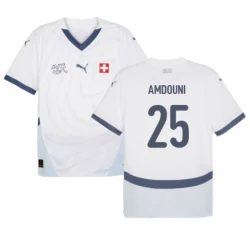 Camisola Futebol Suíça Amdouni #25 UEFA Euro 2024 Alternativa Homem Equipamento