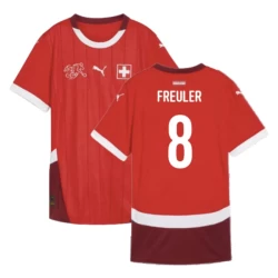 Camisola Futebol Suíça Freuler #8 UEFA Euro 2024 Principal Homem Equipamento