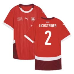 Camisola Futebol Suíça Lichsteiner #2 UEFA Euro 2024 Principal Homem Equipamento