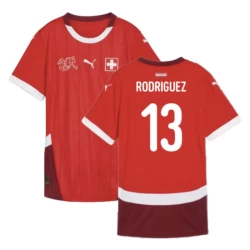 Camisola Futebol Suíça Rodriguez #13 UEFA Euro 2024 Principal Homem Equipamento