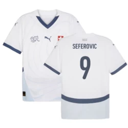 Camisola Futebol Suíça Seferovic #9 UEFA Euro 2024 Alternativa Homem Equipamento