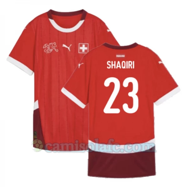 Camisola Futebol Suíça Shaqiri #23 UEFA Euro 2024 Principal Homem Equipamento