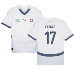 Camisola Futebol Suíça Vargas #17 UEFA Euro 2024 Alternativa Homem Equipamento