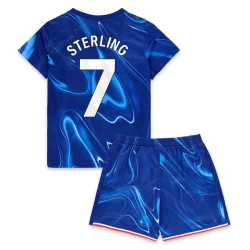 Criança Camisola Futebol Chelsea FC Raheem Sterling #7 2024-25 1ª Equipamento (+ Calções)