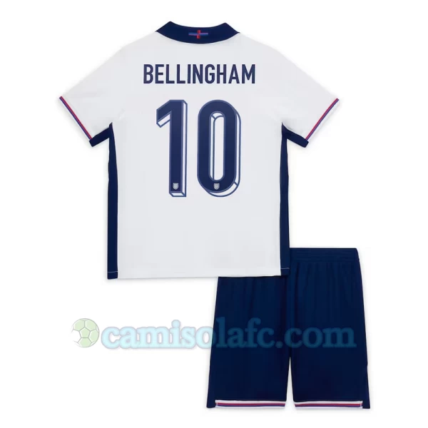 Criança Camisola Futebol Inglaterra Jude Bellingham #10 UEFA Euro 2024 Principal Equipamento (+ Calções)