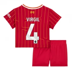 Criança Camisola Futebol Liverpool FC Virgil van Dijk #4 2024-25 1ª Equipamento (+ Calções)