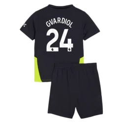 Criança Camisola Futebol Manchester City 2024-25 Josko Gvardiol #24 2ª Equipamento (+ Calções)