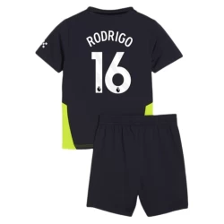 Criança Camisola Futebol Manchester City 2024-25 Rodrigo #16 2ª Equipamento (+ Calções)