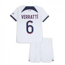 Criança Camisola Futebol Paris Saint-Germain PSG 2023-24 Marco Verratti #6 2ª Equipamento (+ Calções)