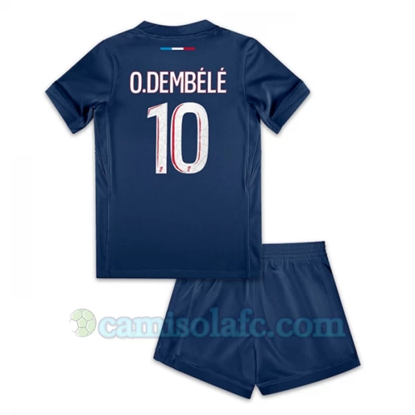 Criança Camisola Futebol Paris Saint-Germain PSG Ousmane Dembélé #10 2024-25 1ª Equipamento (+ Calções)
