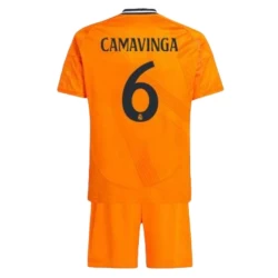 Criança Camisola Futebol Real Madrid 2024-25 Eduardo Camavinga #6 2ª Equipamento (+ Calções)