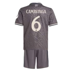 Criança Camisola Futebol Real Madrid Eduardo Camavinga #6 2024-25 HP 3ª Equipamento (+ Calções)