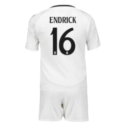 Criança Camisola Futebol Real Madrid Endrick #16 2024-25 1ª Equipamento (+ Calções)