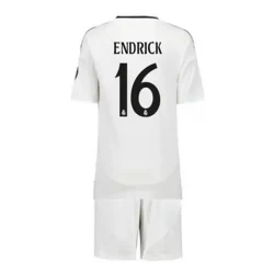 Criança Camisola Futebol Real Madrid Endrick #16 2024-25 HP 1ª Equipamento (+ Calções)