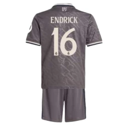 Criança Camisola Futebol Real Madrid Endrick #16 2024-25 HP 3ª Equipamento (+ Calções)