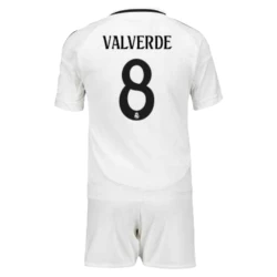 Criança Camisola Futebol Real Madrid Federico Valverde #8 2024-25 1ª Equipamento (+ Calções)