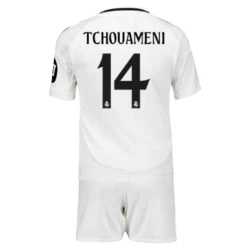 Criança Camisola Futebol Real Madrid Tchouameni #14 2024-25 HP 1ª Equipamento (+ Calções)