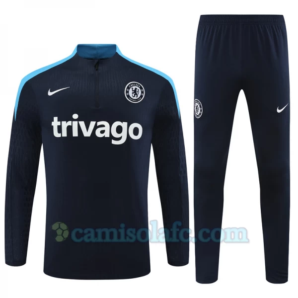 Criança Chelsea FC Sweat Fatos de Treino 2024-25 Azul Player Version