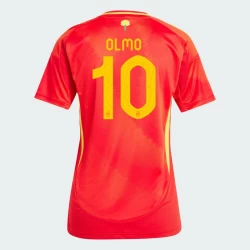 Mulher Camisola Futebol Espanha Dani Olmo #10 UEFA Euro 2024 Principal Equipamento