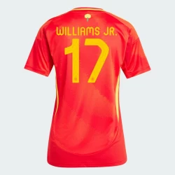 Mulher Camisola Futebol Espanha Williams Jr. #17 UEFA Euro 2024 Principal Equipamento