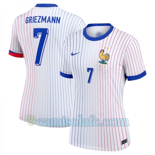Mulher Camisola Futebol França Antoine Griezmann #7 UEFA Euro 2024 Alternativa Equipamento