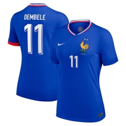 Mulher Camisola Futebol França Dembele #11 UEFA Euro 2024 Principal Equipamento