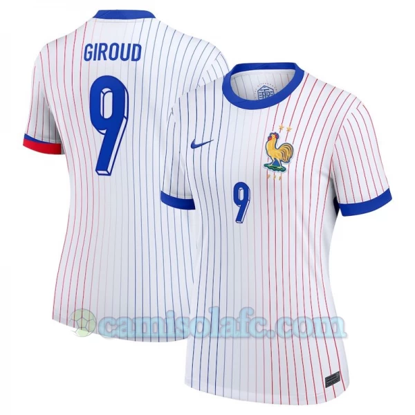Mulher Camisola Futebol França Olivier Giroud #9 UEFA Euro 2024 Alternativa Equipamento