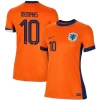 Mulher Camisola Futebol Holanda Memphis Depay #10 UEFA Euro 2024 Principal Equipamento