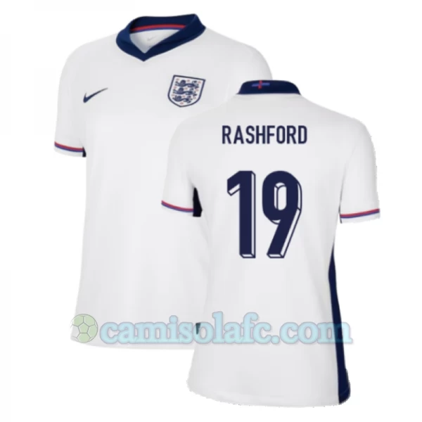 Mulher Camisola Futebol Inglaterra Marcus Rashford #19 UEFA Euro 2024 Principal Equipamento