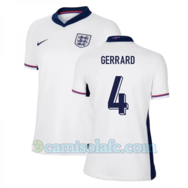Mulher Camisola Futebol Inglaterra Steven Gerrard #4 UEFA Euro 2024 Principal Equipamento