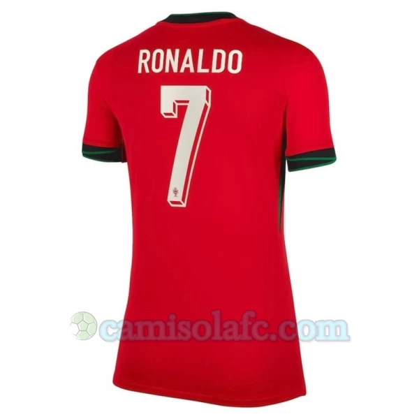 Mulher Camisola Futebol Portugal Cristiano Ronaldo #7 UEFA Euro 2024 Principal Equipamento
